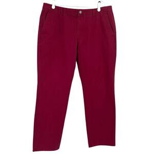Bonobos Flat Front Straight Fit Chino Pant Cranberry Cotton Spandex Men's 38x32